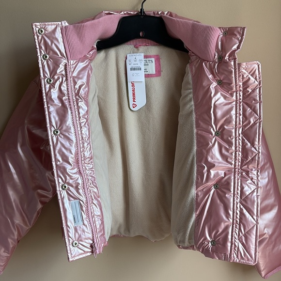 J.Crew Crewcuts Girls Pink Metallic Puffer Jacket - Picture 7 of 9